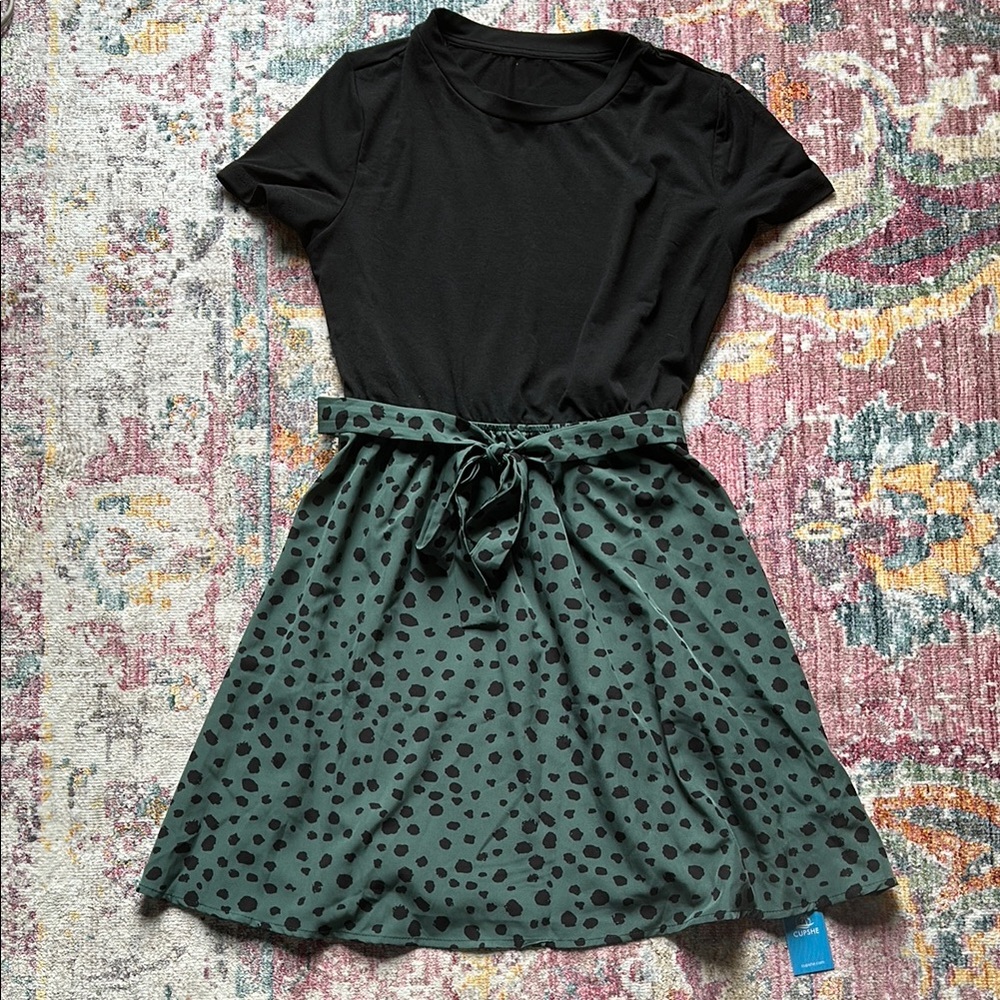 Cupshe Black and Green Leopard Sundress